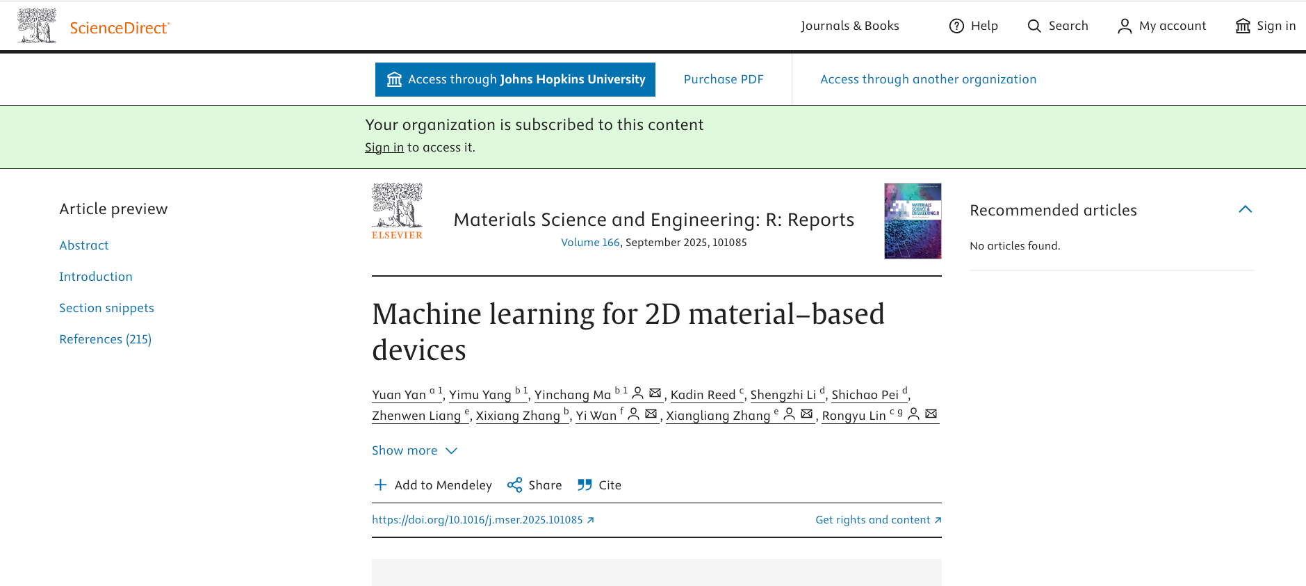 Kadin's Materials Science Publication